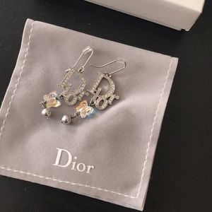 DIOR logo drop earrings